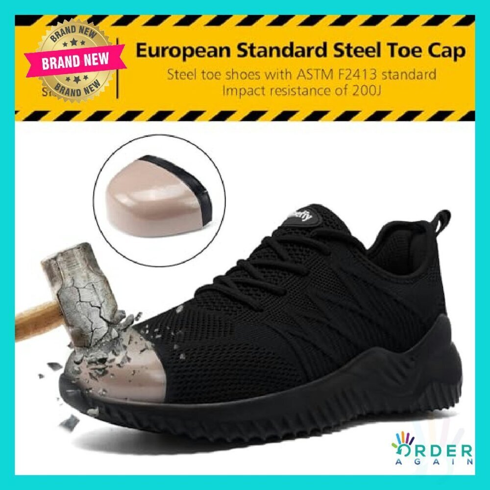 Steel Toe Work Sneakers Lightweight Slip Resistant Safety Shoes Puncture Proof - Picture 3 of 8